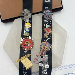 Rare BETHESDA E3 2017 Pin Lot Complete & Dishonored Corvo Mask Evil With Lanyard